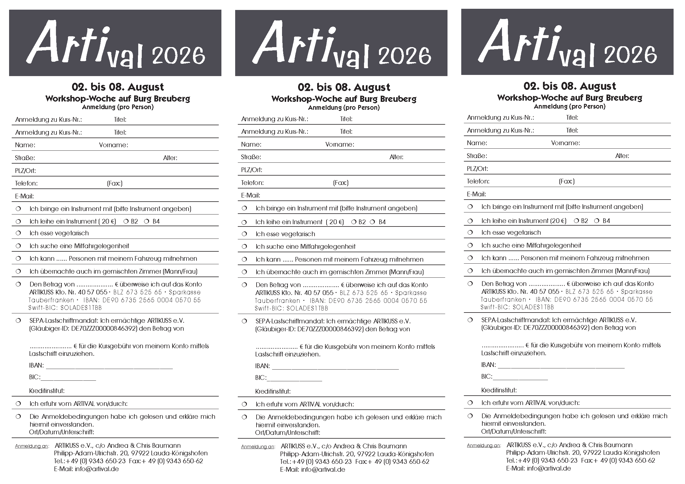 Anmeldung 2026
